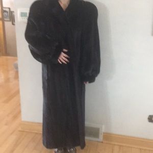 Mink and leather coat